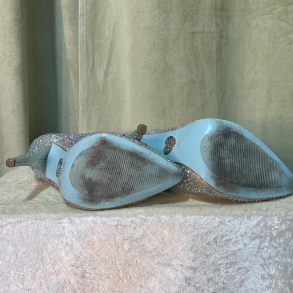 Betsey Johnson 7.5 Rhinestone Sparkle Champ Fab Stiletto shoes pumps heels - Picture 9 of 9